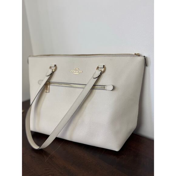 Coach Gallery Tote Gold/Chalk (off white/cream) EUC - Picture 6 of 12